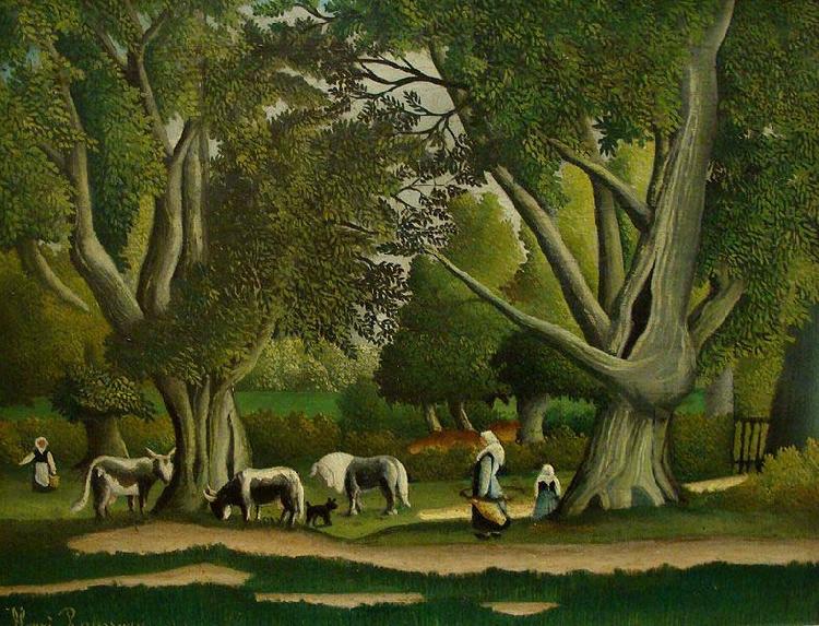 Henri Rousseau Landscape with Milkmaids